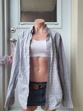 J.Crew Blue Plaid Oversized Shirt